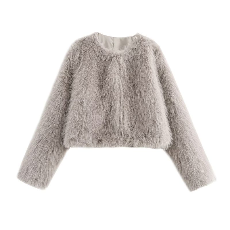 Kaslead New Arrival Women's Clothing Fashion Style Fashion Artificial Fur Effect Short Jacket 6318261