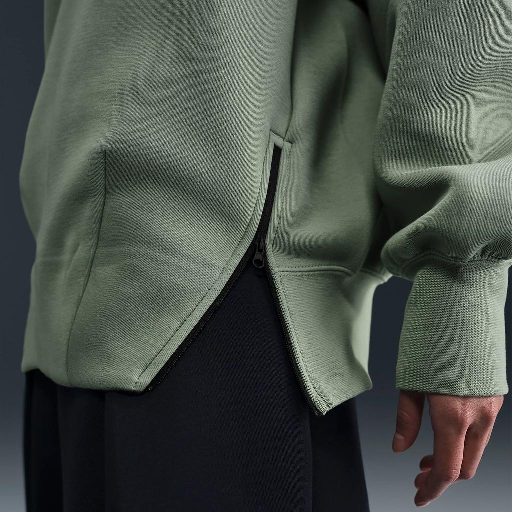 Nike Embroidered Stand Collar Drop Shoulder Comfortable Long Sleeve Sweatshirt Women Sweatshirt Green FV8042370