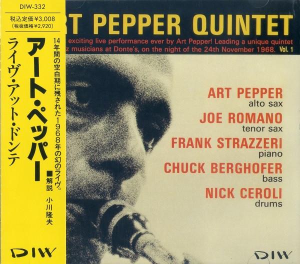 

CD ART PEPPER QUINTET - Live At Donte s Vol. 1 DIW332 DIW 1989 Japan Jazz Used