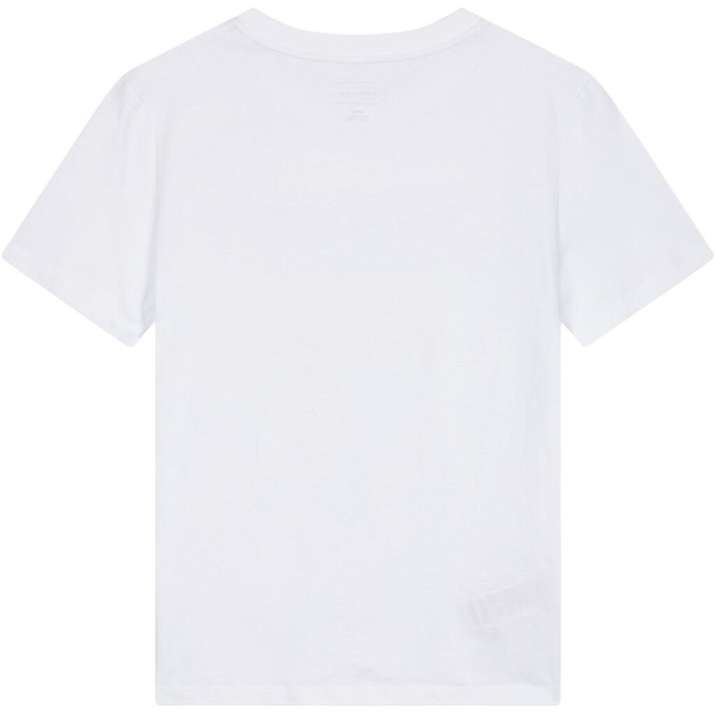 Calvin Klein Letter Print Pullover Crew Neck Short Sleeve T-Shirt Women Tops White 47AB805-YAA