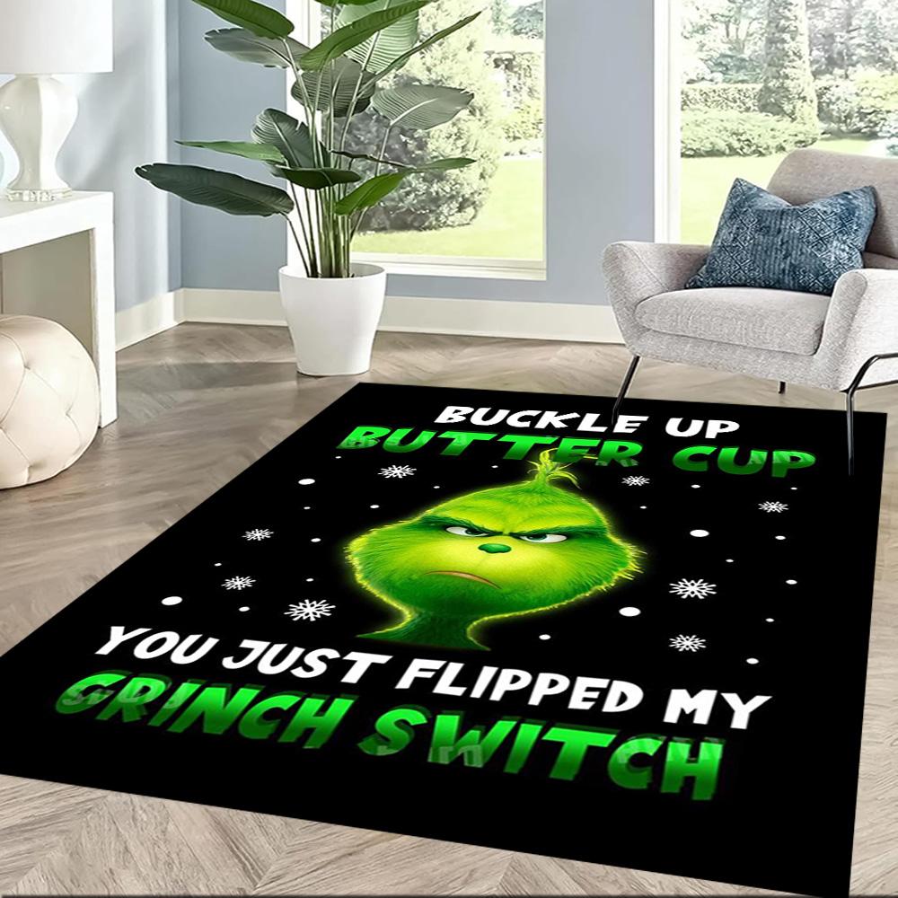 How The Grinch Stole Christmas Square Rugs Are a Great Choice for Living Rooms, Bedrooms, Home Décor, and As Gifts.