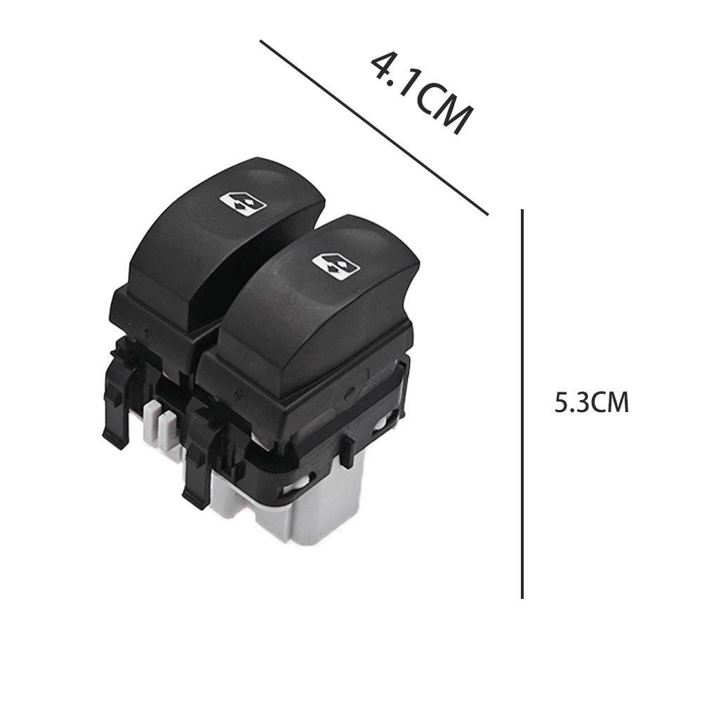 Product code 8200214943 is compatible with the window regulator switch for Renault Clio III models from 2005 to 2019.