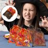 60pcs Halloween Present Spider Pumpkin Mesh Drawstring Organza Candy Pouches Party Favor For Treats Snacks Transparent Mesh