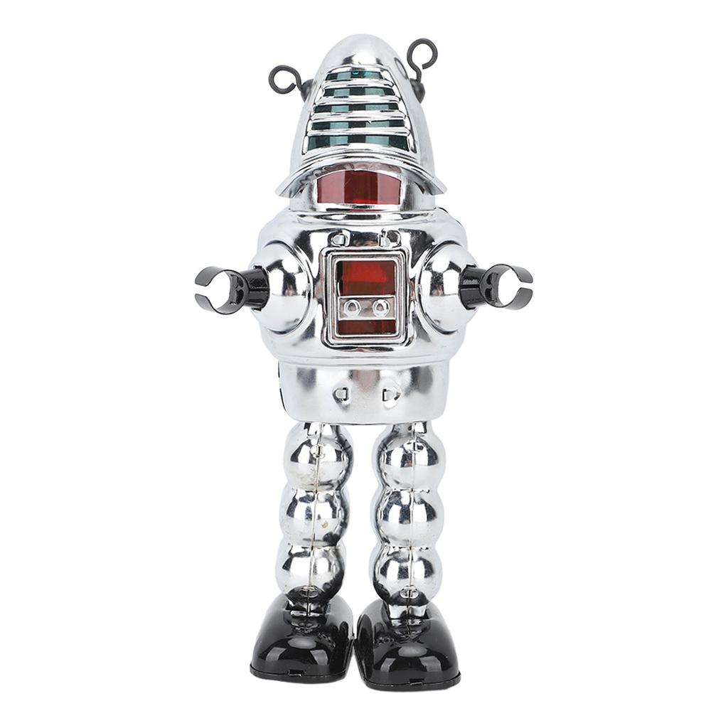 Metal Fencing Robot Adult Clockwork Walking Figurine Toy for Collection Birthday Holiday Gift