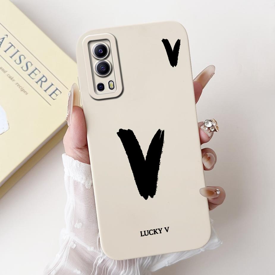 Per Custodia Vivo Y52 5G V2053 Carina Lettere Fortunate Cover Morbida Custodia in TPU Per Vivo Y72 Y 52 VivoY52 VivoY72 5G V2041 Custodie Bumper