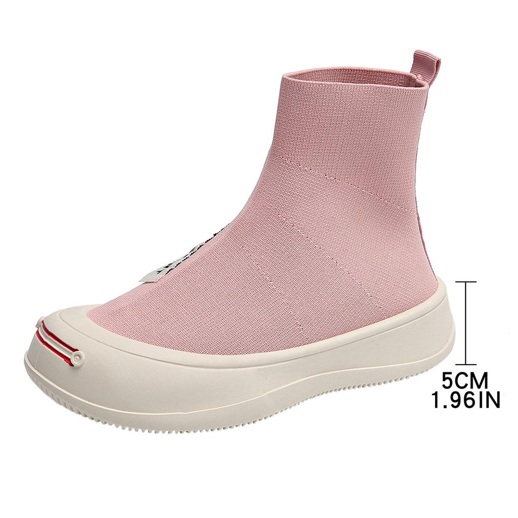 Μοντέρνα γυναικεία αναπνέοντα sneakers με χοντρή σόλα, casual slip-on παπούτσια, πλεκτά sneakers, γυναικεία παπούτσια τένις, καλοκαιρινά παπούτσια-κάλτσες