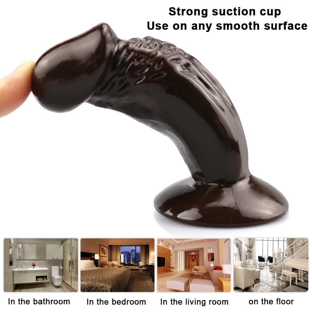 Soft Dildo Realistic Fake Small Dick Penis Suction Cup Dildo Realistic Sex Toys For Lesbian Women Female Masturbator