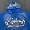 Felpa con zip Streetwear Stampata Giacca Casual Uomo Donna Vestibilità Larga Manica Lunga