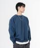 MOZMOZ Heavy Weight Pigment Raglan Back Slit Oversized Sweatshirt Blue