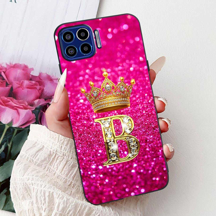 For Motorola One 5G Case Popular Letters Flower Crown Soft Silicone Shockproof TPU Couple Cover For Moto One 5G 2020 Phone Cases