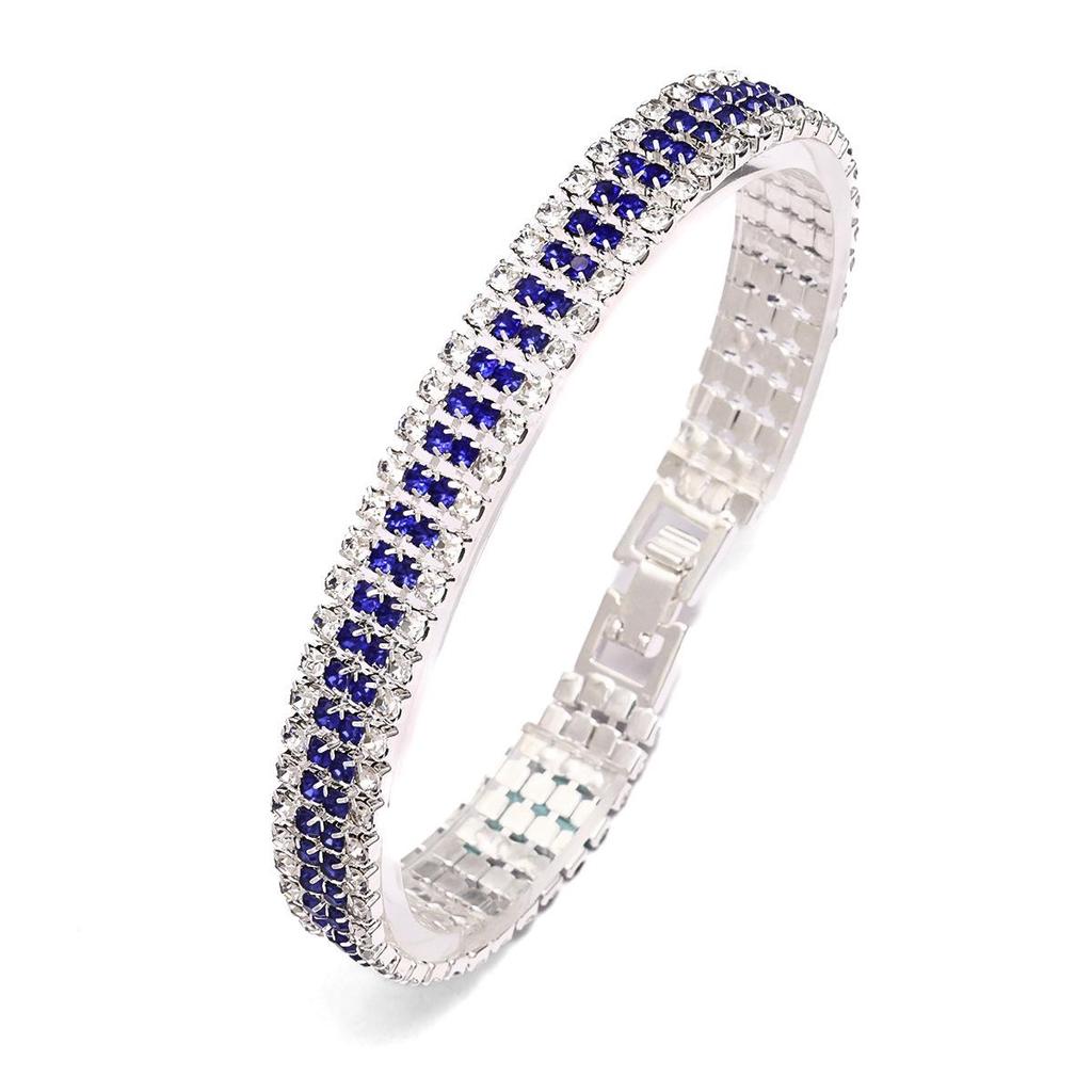 European & American Luxury Shimmering Roman Crystal Bracelet - Women's Full Diamond Claw Chain