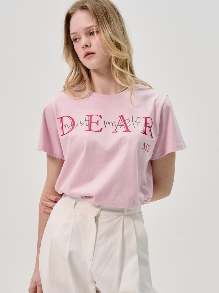 SORRY, TOO MUCH LOVE Dear Me Short Sleeve T-Shirt_Pink