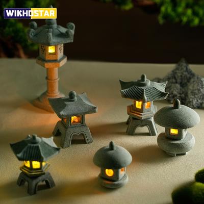 Міні-пагода, ліхтар, світло в саду, статуя, мікроландшафт, акваріум, дзен, двір, акваріум, бонсай, дзен, сад, домашні декорації на відкритому повітрі.