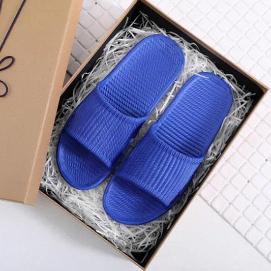 Women's Slippers Summer Indoor Bathroom Slippers Anti-Slip Home Slippers Couples Solid Color Large Size Flat Slippers