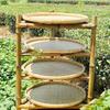 Bamboo Multi-Layer Storage Rack with Woven Winnowing Basket - Natural Bamboo Vegetable Rack
