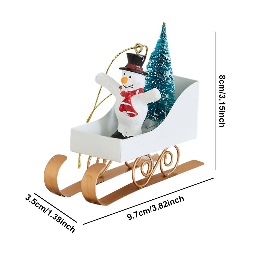 Weihnachtsbaumschmuck Weihnachts Schlitten Dekoration Halten Baum Eisen Anhänger für Feiertagsparty Innen Außen Haus Kamin