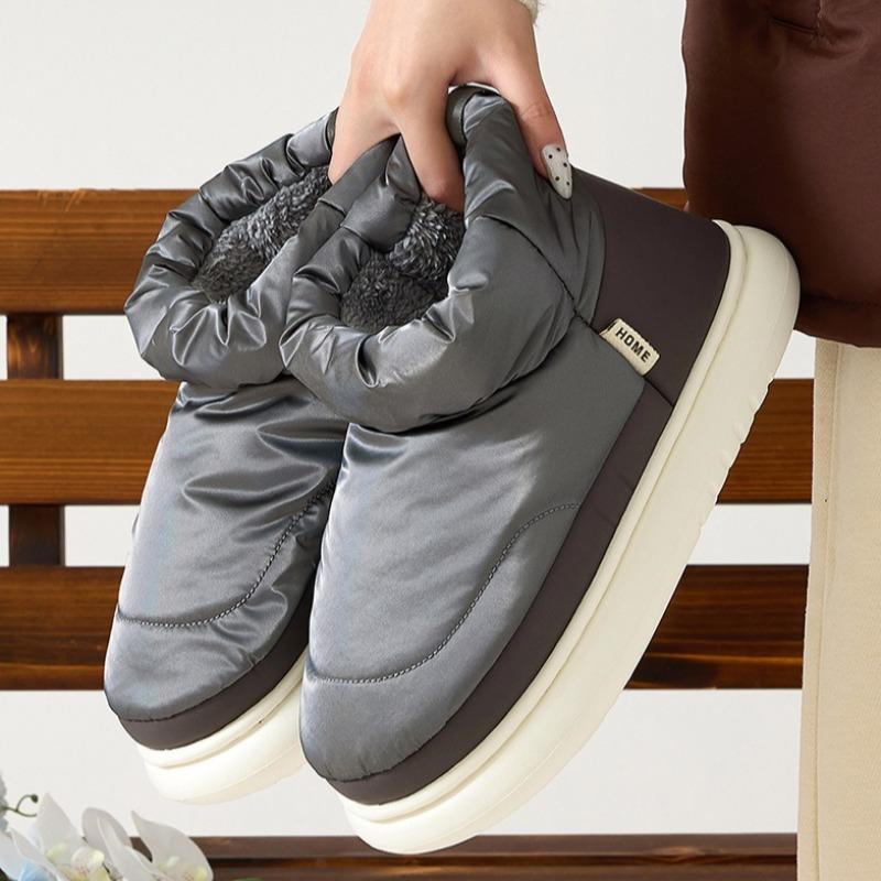 Klobige Plateau Winter Damenstiefel Wasserdicht Daune Unisex Street High Top Baumwollschuhe Outdoor Warmhalten Fell Leichter Schneestiefel