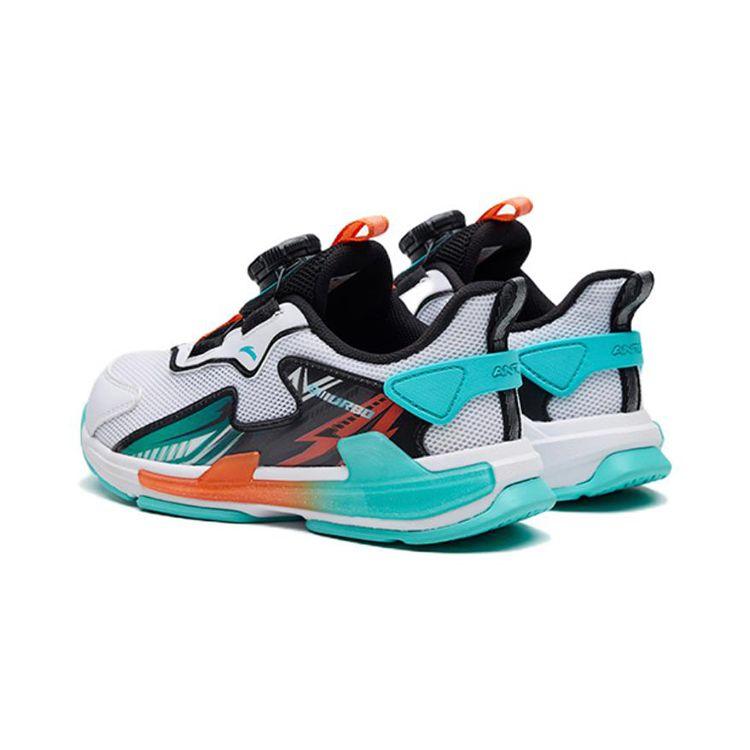 Anta Shock Absorbing Breathable Wear Resistant Non Slip Low Top Kids Running Shoes Kids sneaker White Black 312239905-1