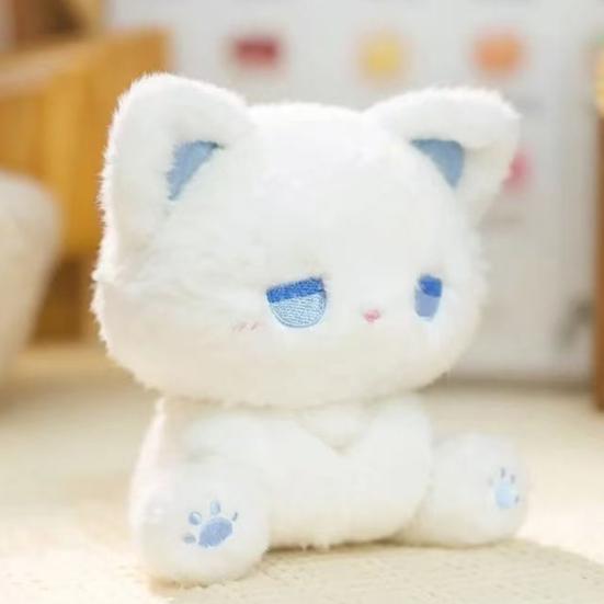 Lindo Peluche Gato Sentado Juguete Suave Muñeco de Animal de Peluche Adorable Abrazable Decoración para Habitación Infantil Almohada Compañera Regalo para Amigos Niños
