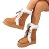 Autumn and Winter Snow Boots Women's Fleece Thickened Thick Sole Heightening Fur Integrated Cotton Shoes Fluff Warm Boots