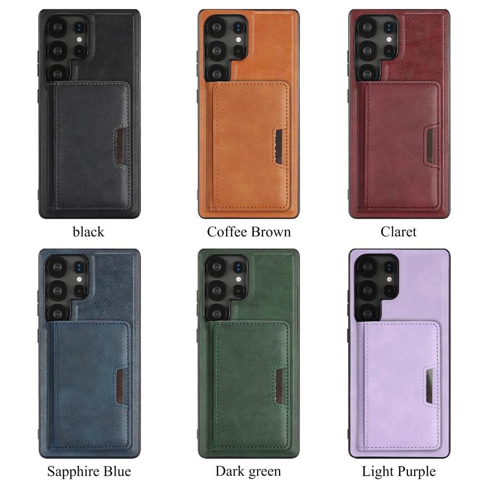 High-end Business Magnetic Cover For Samsung S26 Ultra S25 Edge S24 FE S23 Plus Kickstand Cards Bag Slots ShockProof Phone Case