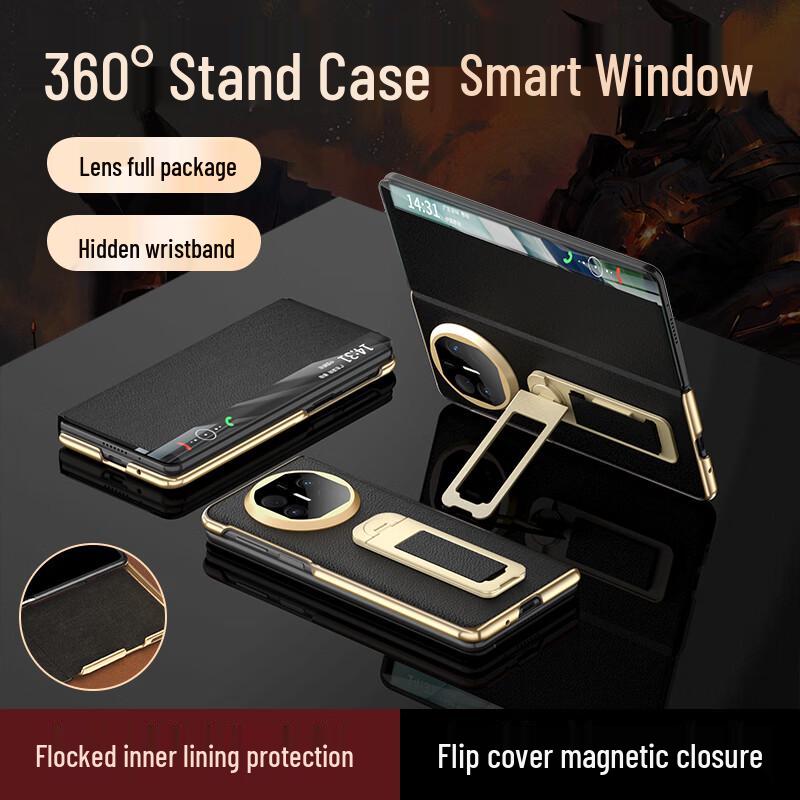 

Huawei Mate X Series Business Flip Phone Case with 360° Rotating Stand & Smart Window Mate X5/X5 Ultimate/X3