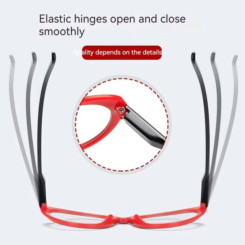 2026 High definition reading glasses with fashionable spring legs, red reading glasses for the elderly, and reading glasses