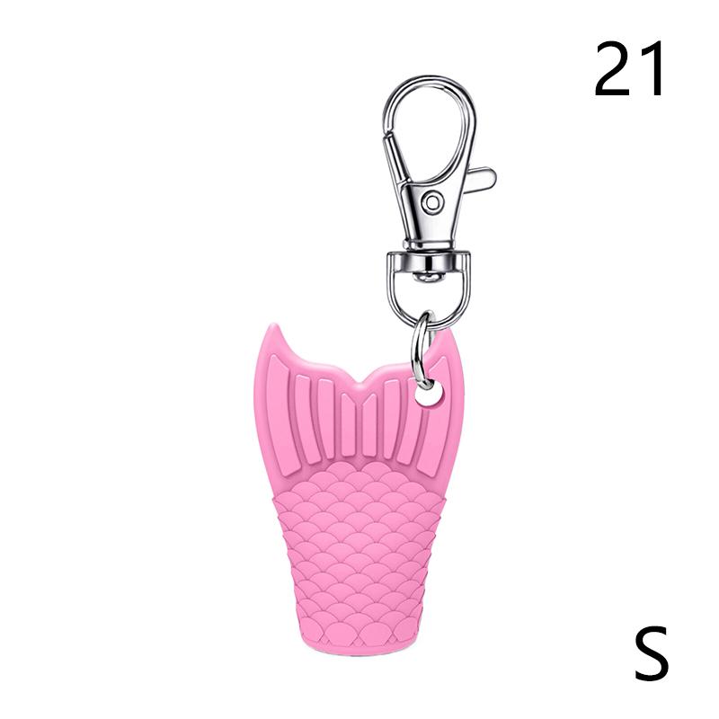 Fishtail Style Silicone Keychain Cap Lip Gloss Accessories Portable Durable Holder Keychain Compatible For Lipstick Storage Cap