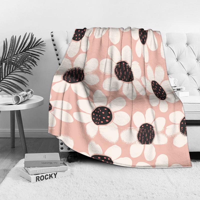 Cute Floral Pattern Throw Blanket Soft Plush Bed Blanket For Kids Teens Girls Sofa Cushion Gift
