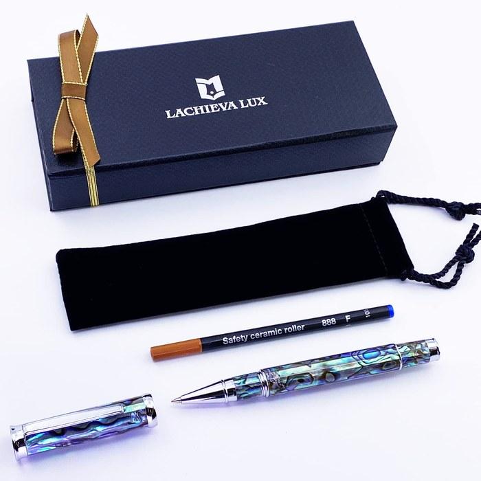 [Lachieva] Rollerball Pen Natural Shell Abalone German Nib Blue