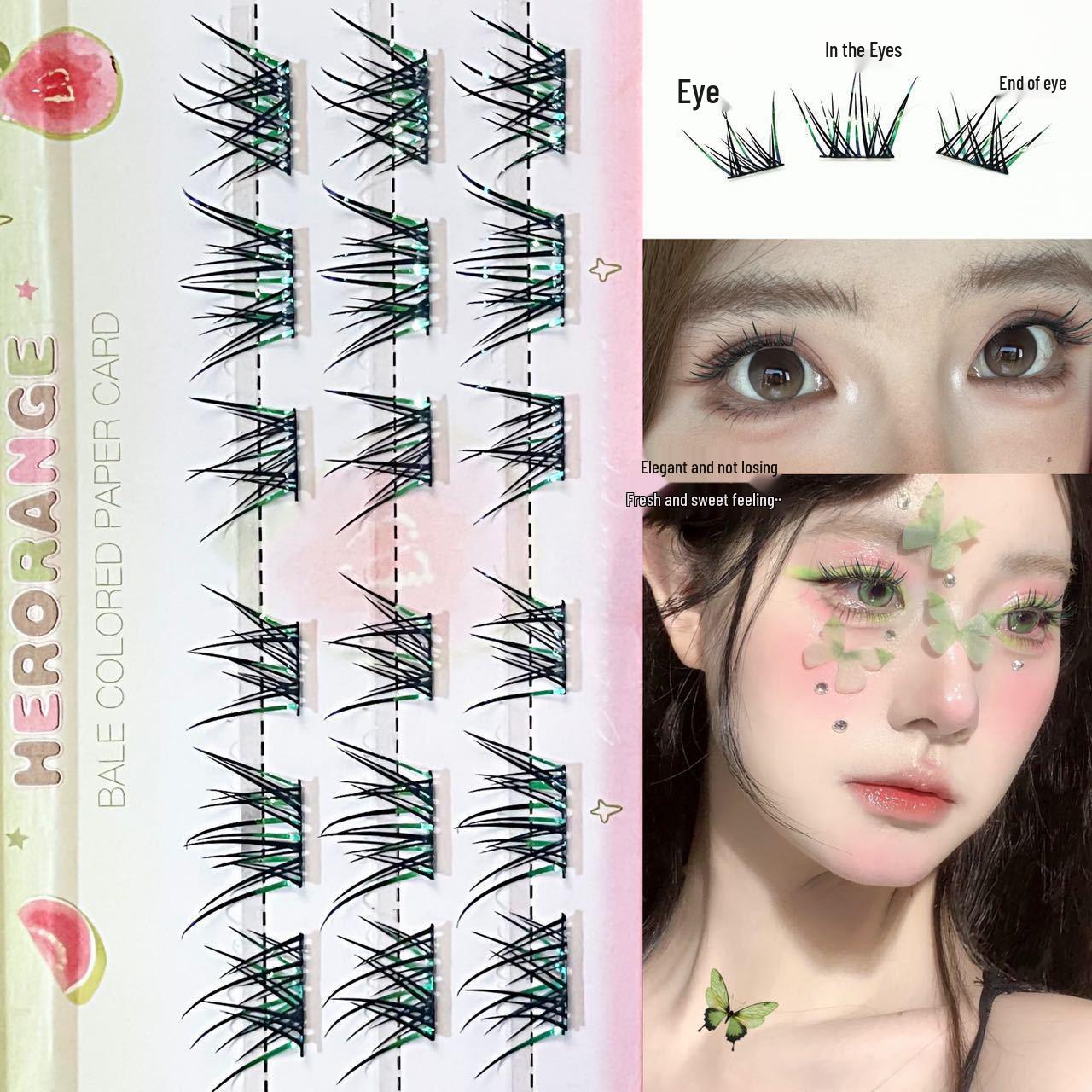 HERORANGE Градиентные Синие Каплевидные Индивидуальные Пучки Накладных Ресниц