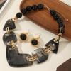 Exaggerated Geometric Irregular Resin Necklace Earring for Women's Jewelry Set