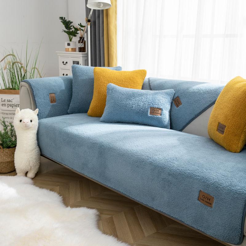 1pc Sherpa Fleece Sofa Cover Slipcover for Livingroom Super Soft Warm Plush Sectional Couch Cover Thick Fuzzy Non Slip