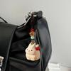 Hand Carved Wooden Rabbit Keychain Lightweight Portable Design Car Keyring Cartoon Animal Bag Hanging Accessory