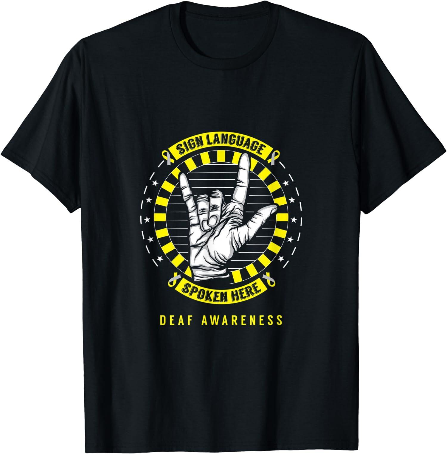 NEW LIMITED Sign Language Spoken Here Deaf Awareness T-Shirt XXXXL