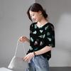 SOFSIL 2026 Summer Silk Printed Short Sleeve Blouse