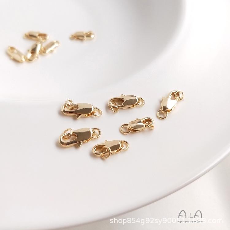 14K Gold-Filled Beads & Clasp Jewelry DIY Kit - Color-Retention, Fishtail/Spring/Lobster Clasps.