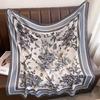 90X90Cm Vintage Butterfly Print Handkerchief Scarf For Women Imitation Silk Shawl Scarfs Female Square Head Scarves
