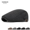 Men's Imitation Sheepskin Duckbill Cap - Stylish Korean, Middle-Aged & Elderly Newsboy Beret for Autumn/Winter.