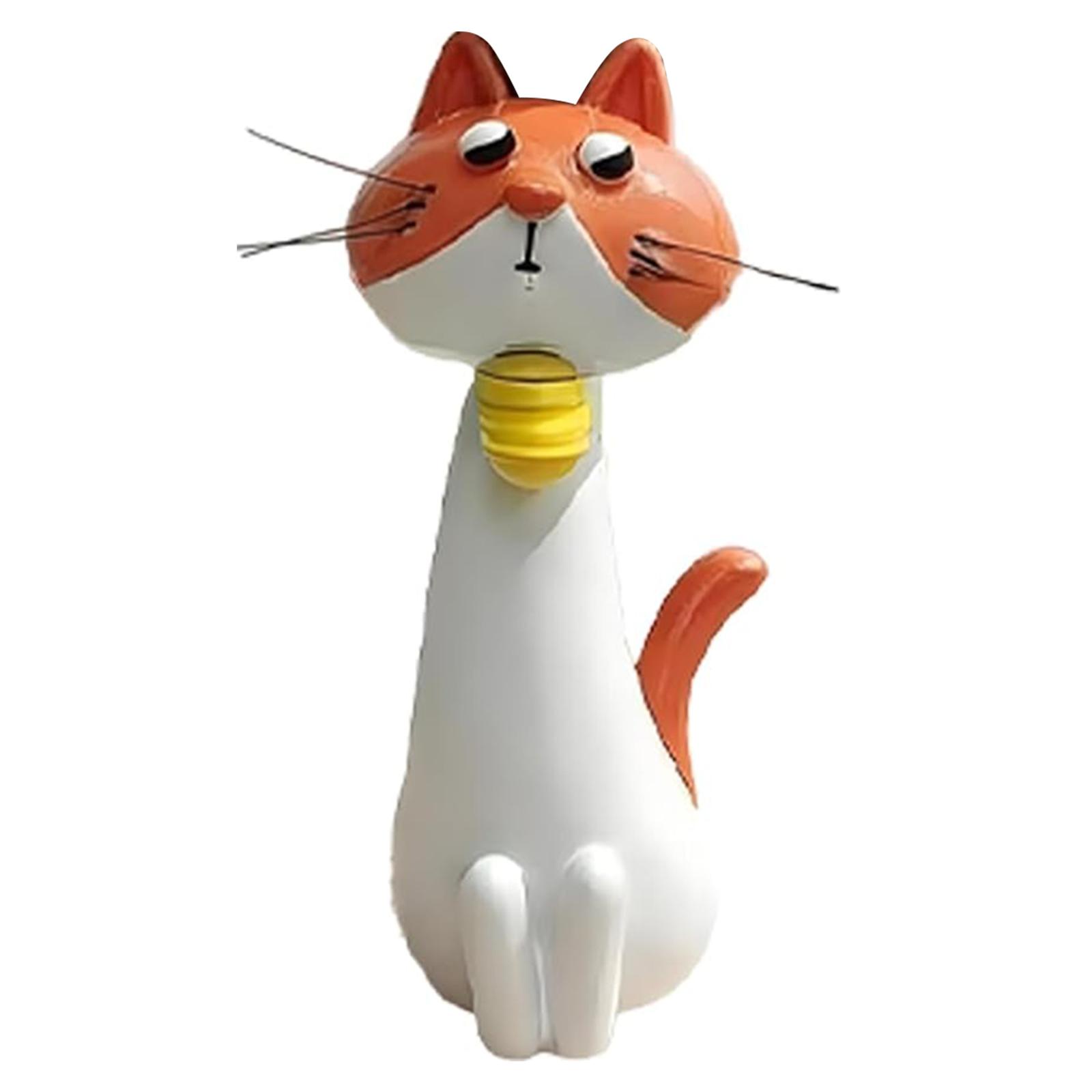 Resin Cat Vases Desk Ornament Handcrafted Quirky Cat Vase Whimsical Cat Flower Vase for Home Office Styling and Gifts Giving оранжевый
