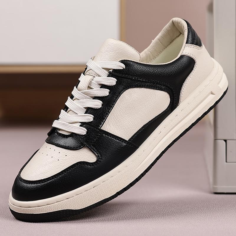 

Fashion Classic Male Comfortable Casual Shoe Hot Sale Mens Leather Sneakers All-match Flats Mens Shoes Breathable Male Skateboard Shoes 39 черный белый
