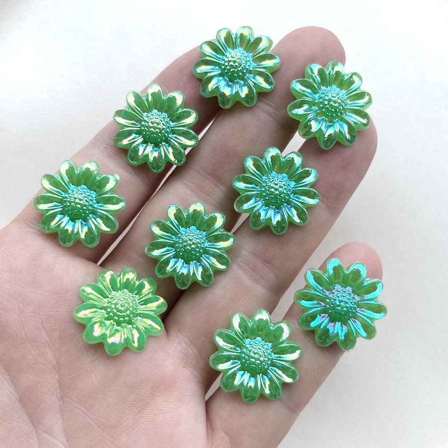 

20 шт., разноцветные 20 мм, хризантемы, украшения, плоские задние аксессуары для волос своими руками, украшения для мобильного телефона, цветы зелёный