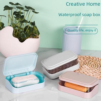 Transparent Flip-Top Soap Box with Drain for Household and Dormitory Use