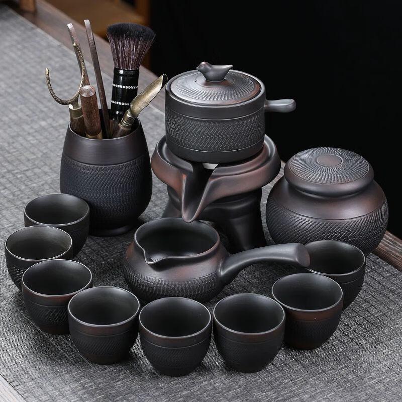 Qianyu Rotating Stone Mill Purple Clay Kung Fu Tea Set