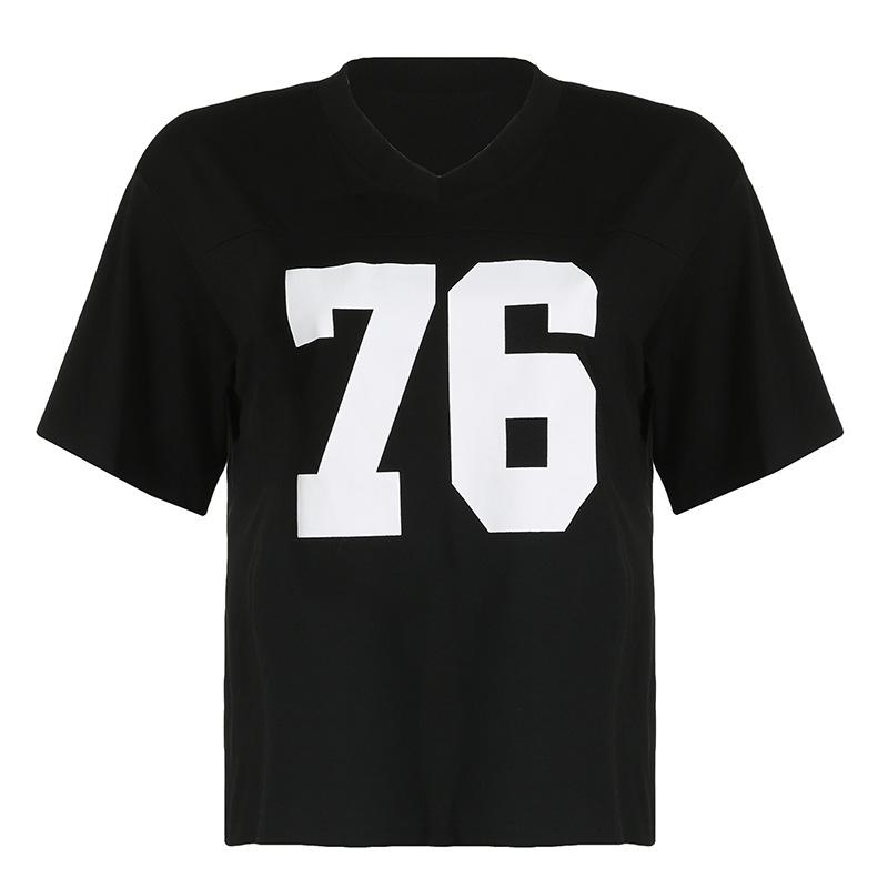 

Модная уличная женская одежда Цифровая печать Свободная футболка Пуловер с круглым вырезом Удобная повседневная футболка с коротким рукавом L