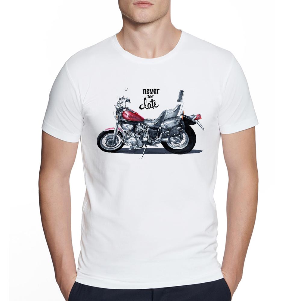 New Men Fashion Vintage Motorcycle T Shirt Men Motorbike Casual Tshirt Gift for Ride Racer Lovers Tee