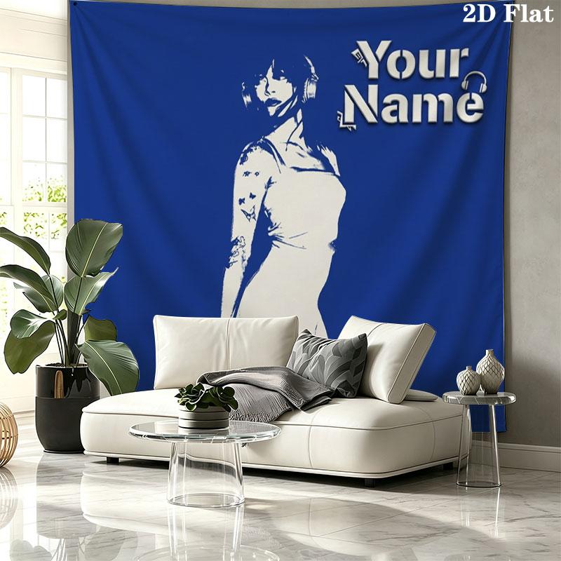 Aitana Custom Name Wall Tapestry Aesthetic Wall Hanging Printed Fabric Blanket Decorative Tapestries for Bedroom Living Room Home Decor