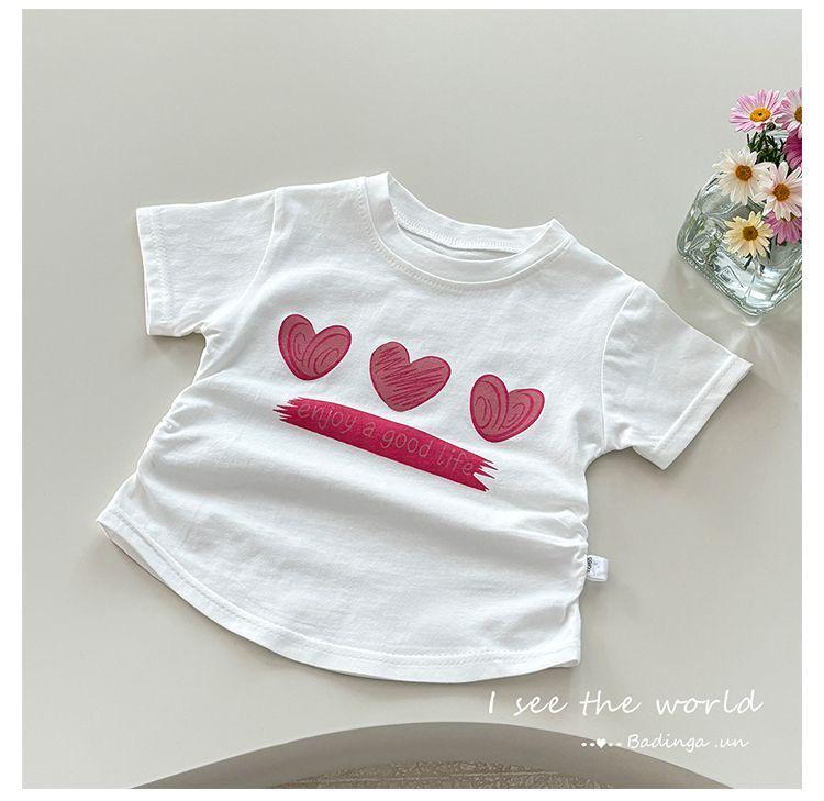 Girls' Summer 2025 Pure Cotton Short Sleeve Baby Top - Stylish A-Class Children's T-Shirt