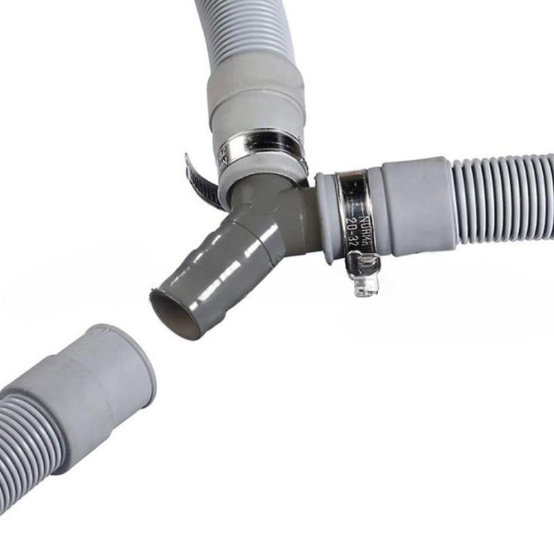 2Pcs Washing Machine Drain Hose Y-Type Reducer Plastic Connector For Split Pipe Connection Three-Way Adapter