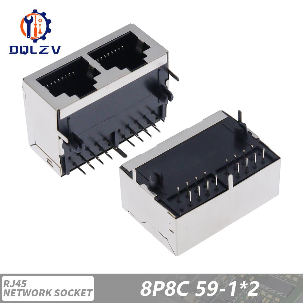 RJ45 1 2 4 6 8 Port Shielded Modular 21MM PCB Jack 8P8C Right Angle Through Hole Pcb Network Connector